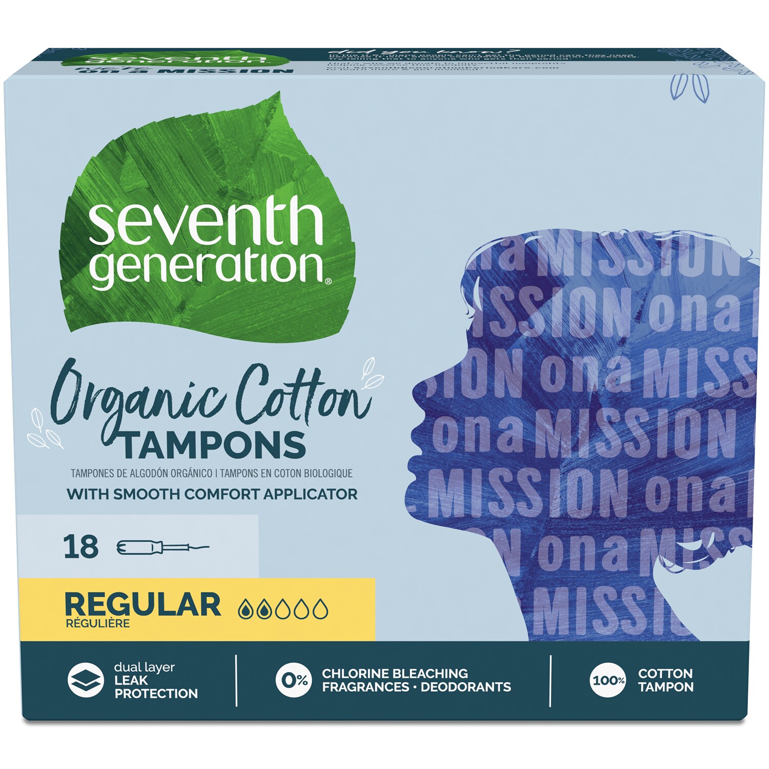 Seventh Generation Organic Cotton Tampons, Regular