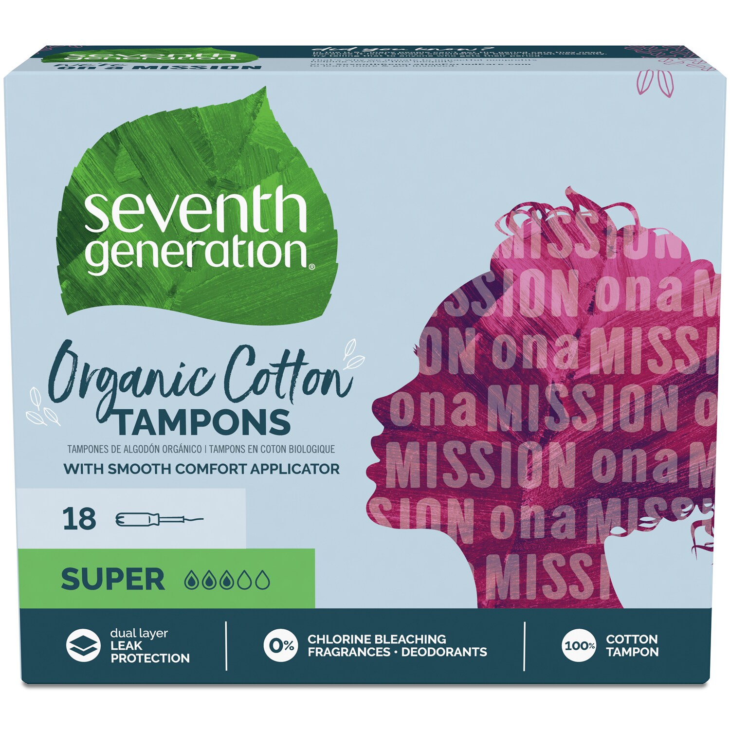 Seventh Generation Organic Cotton Tampons, Super