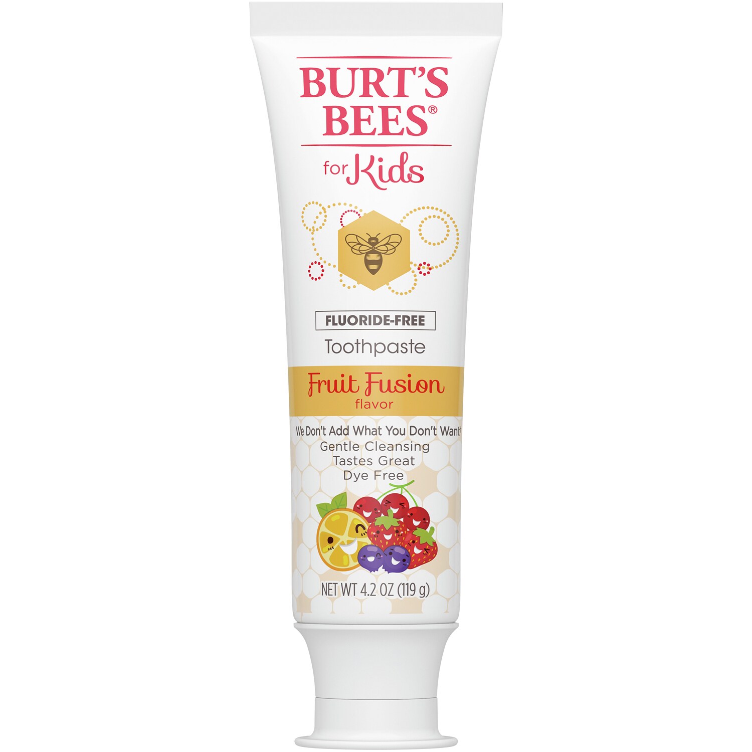 Burt's Bees Kids Fluoride-Free Toothpaste, Fruit Fusion
