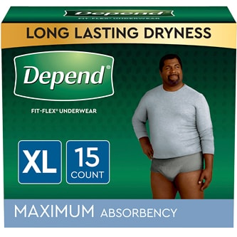 Depend Underwear with Fit-Flex Protection for Men, Maximum Absorbency, Extra-Large Size