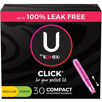Kotex U by Kotex Click Tampons, Regular & Super