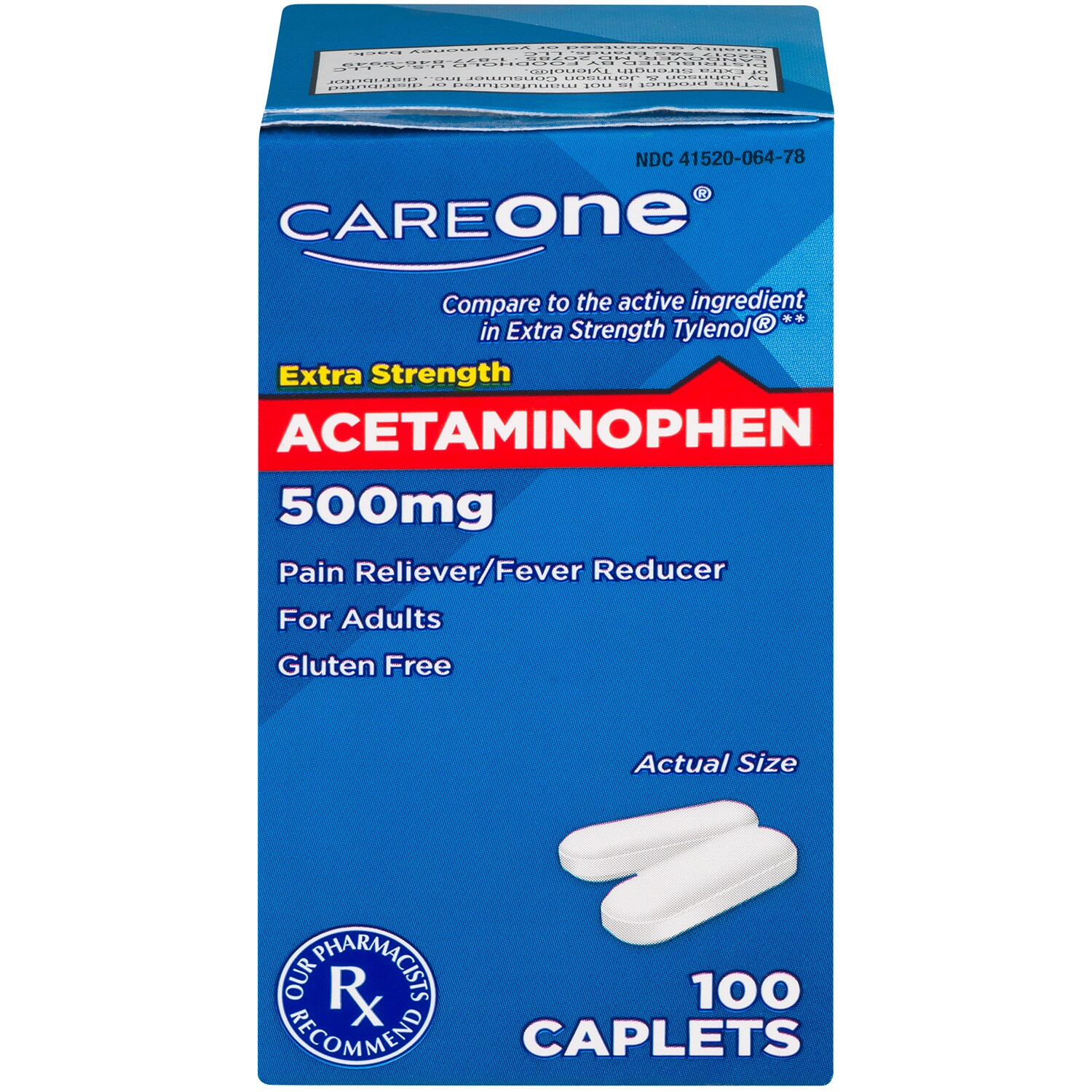 CareOne Acetaminophen Pain Reliever, Extra Strength, 500mg
