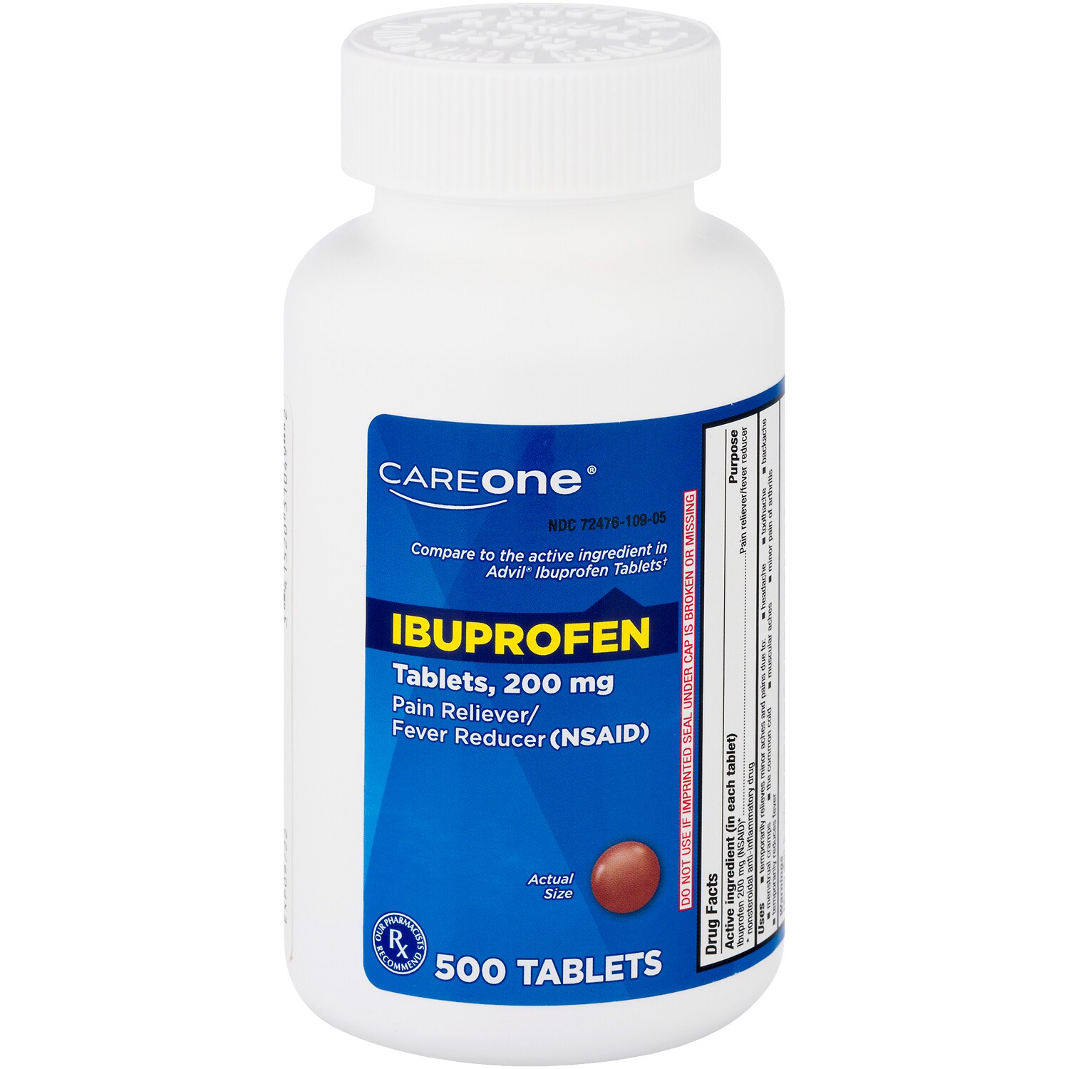 CareOne Ibuprofen Pain Reliever Tablets, 200mg