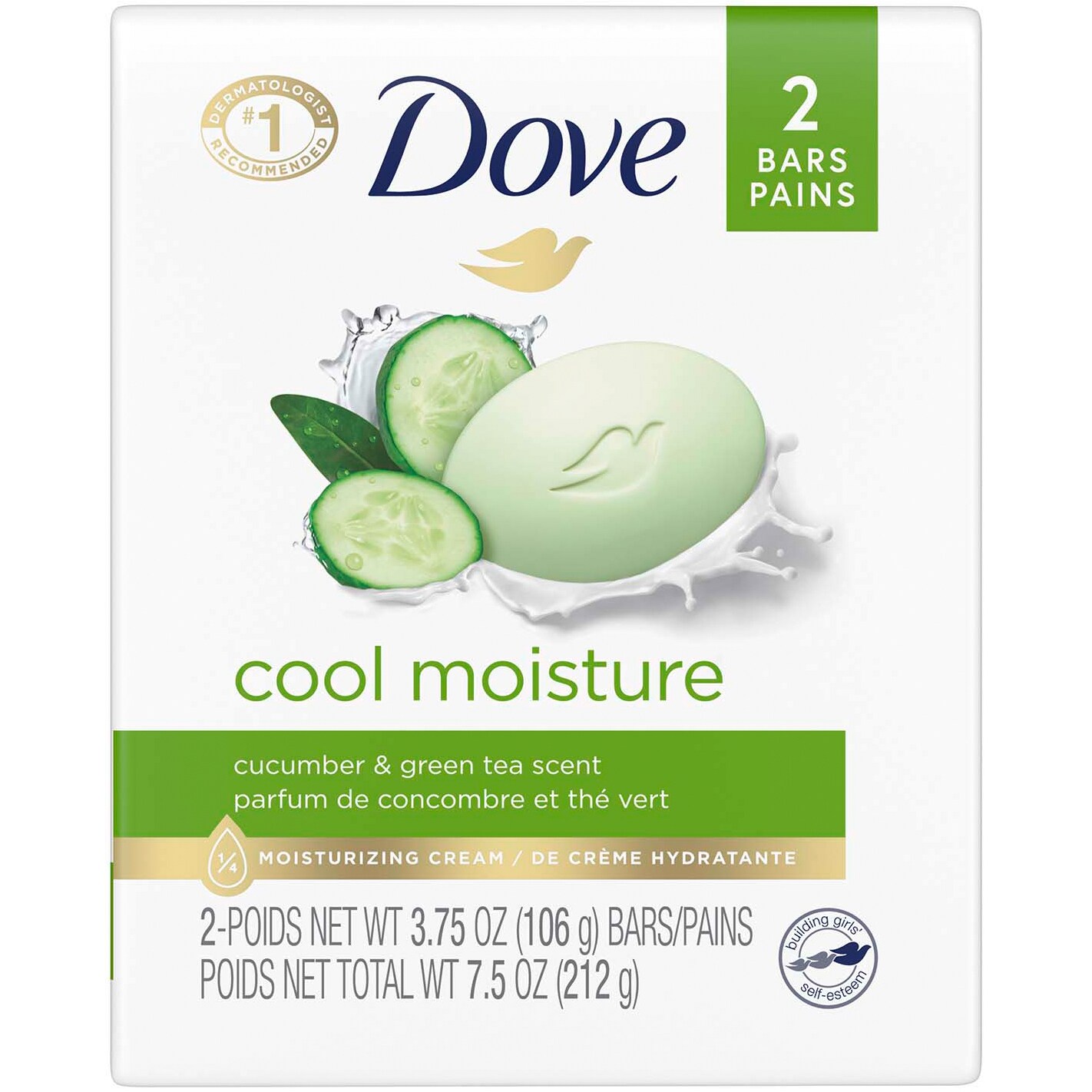Dove Cool Moisture Beauty Bar Soap, Cucumber & Green Tea