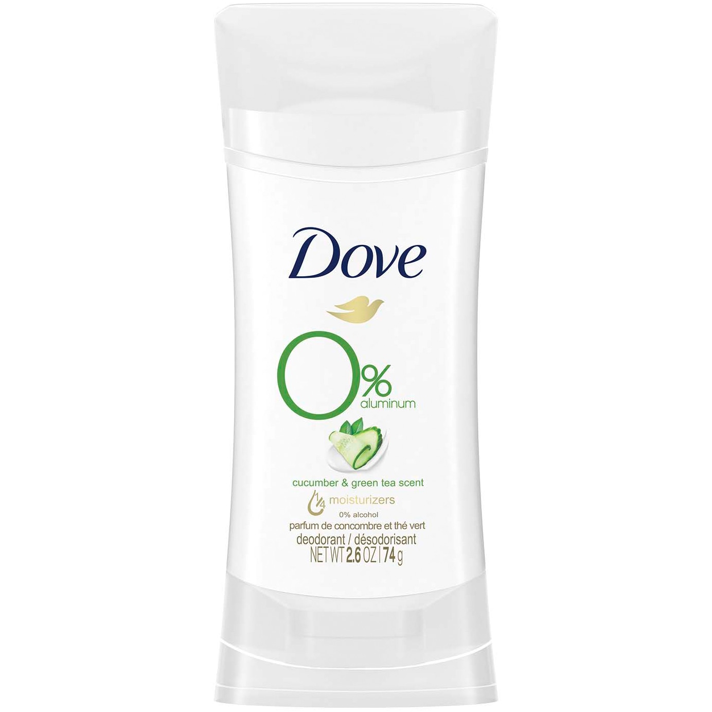 Dove 0% Aluminum Deodorant, Cucumber & Green Tea
