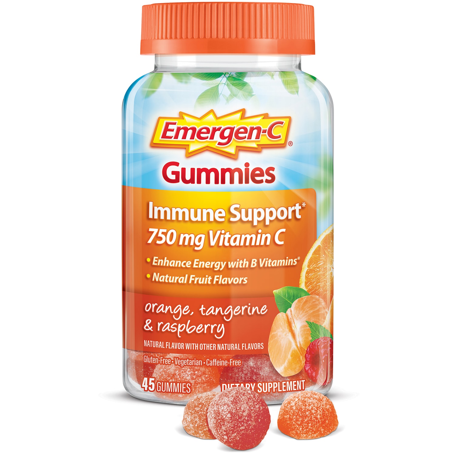 Emergen-C Immune Support Gummies, Orange, Tangerine & Raspberry