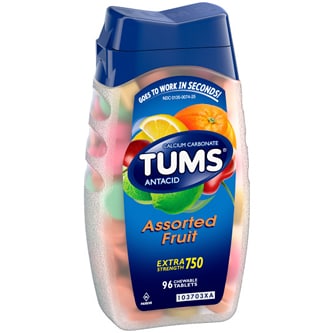 Tums Extra Strength 750 Antacid Tablets, Assorted Fruit