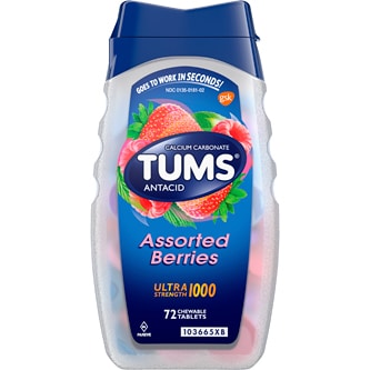 Tums Ultra Strength 1000 Antacid Tablets, Assorted Berries