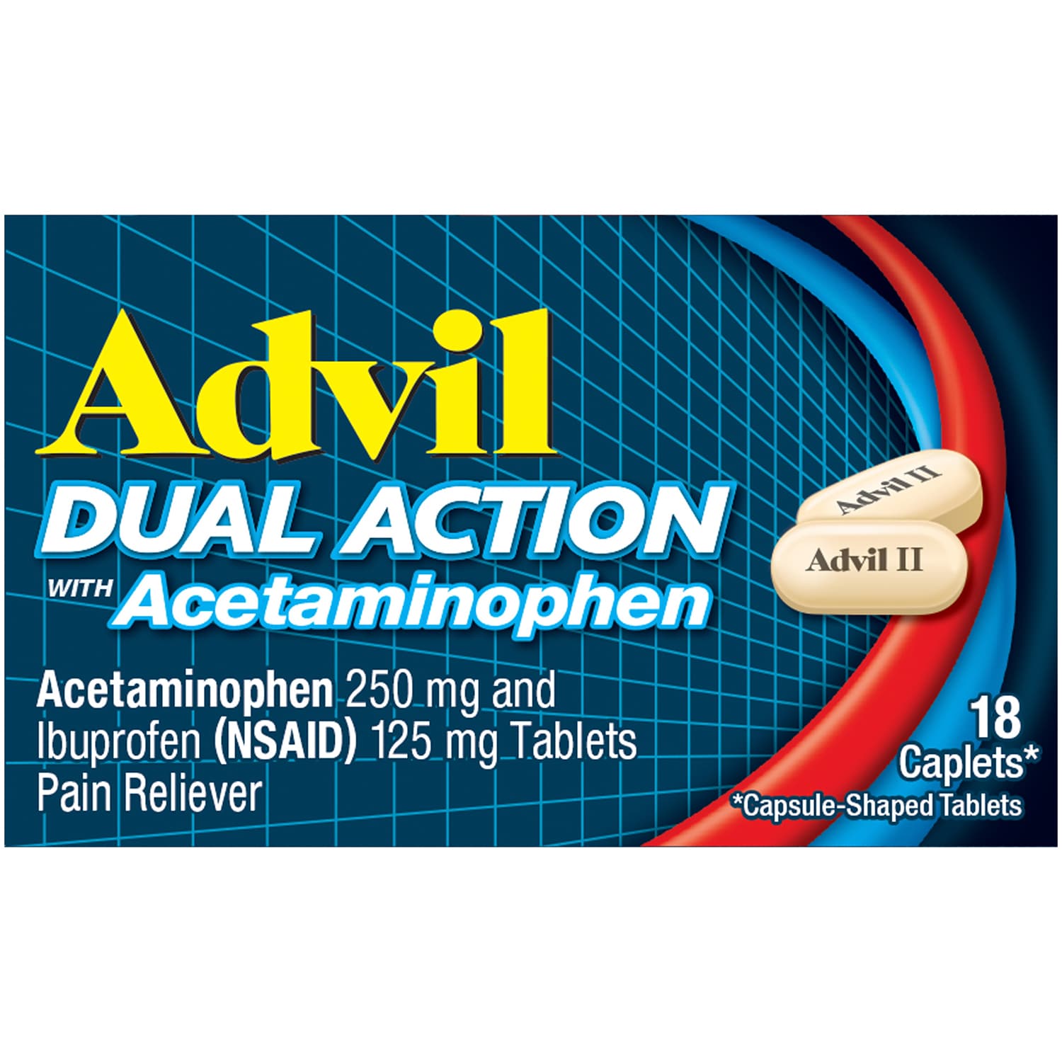 Advil Dual Action with Acetaminophen Caplets