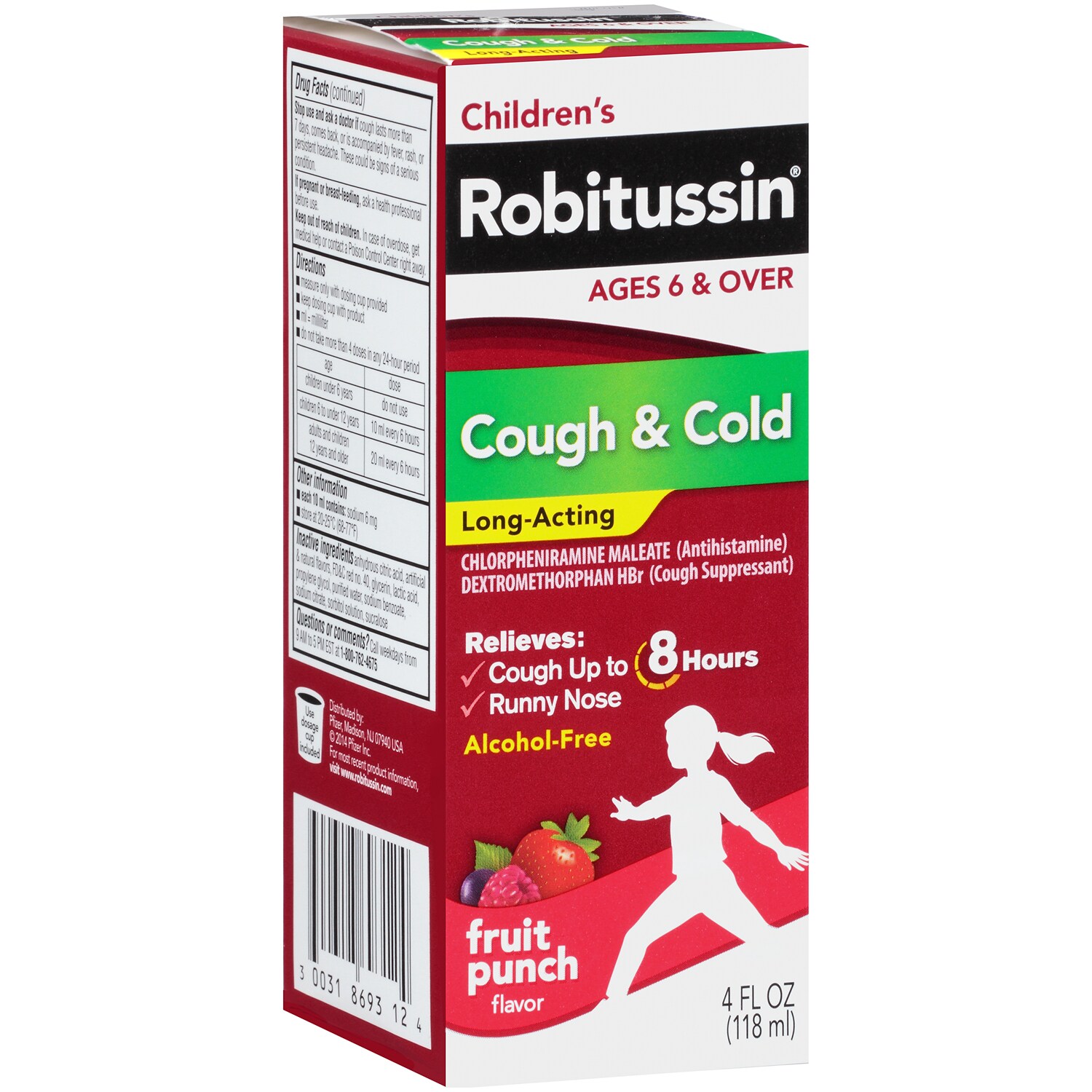 Robitussin Children's Long-Acting Cough & Cold, Fruit Punch