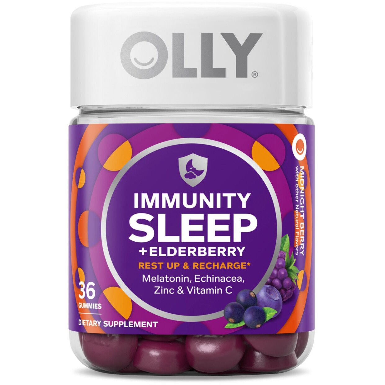 Olly Immunity Sleep + Elderberry Gummies, Midnight Berry