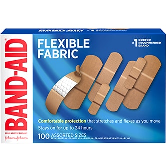 Band-Aid Flexible Fabric Adhesive Bandages, Assorted Sizes