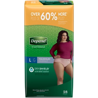 Depend Fit-Flex Underwear for Women, Maximum Absorbency, Large Size