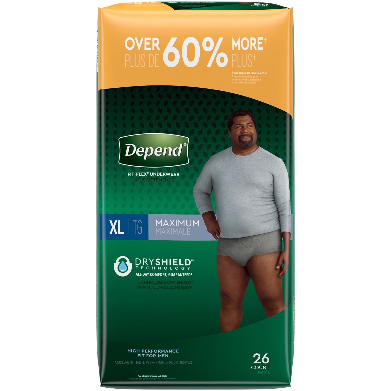 Depend Fit-Flex Underwear for Men, Maximum Absorbency, Extra-Large Size