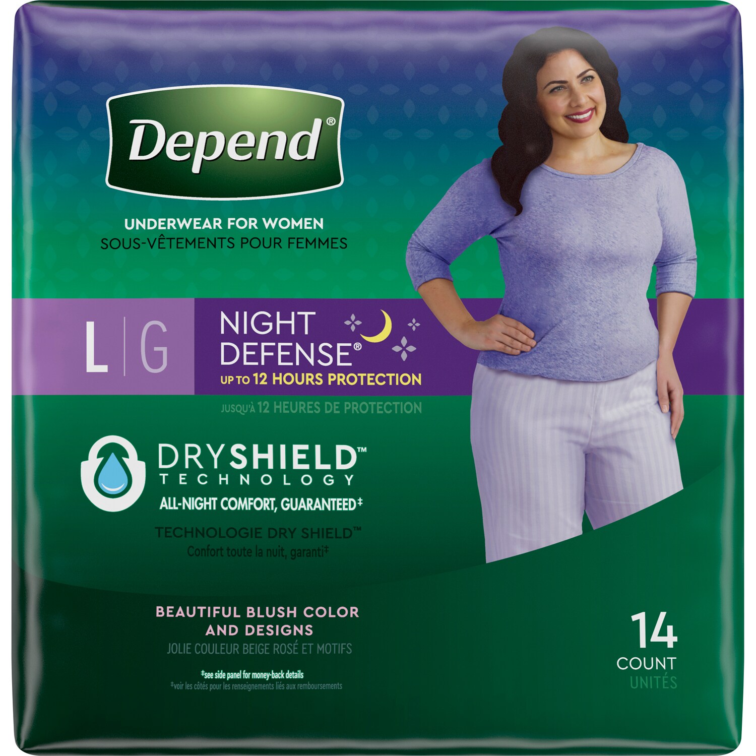 Depend Night Defense Underwear for Women, Large Size