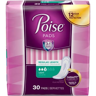 Poise Pads, Light Absorbency, Regular Length