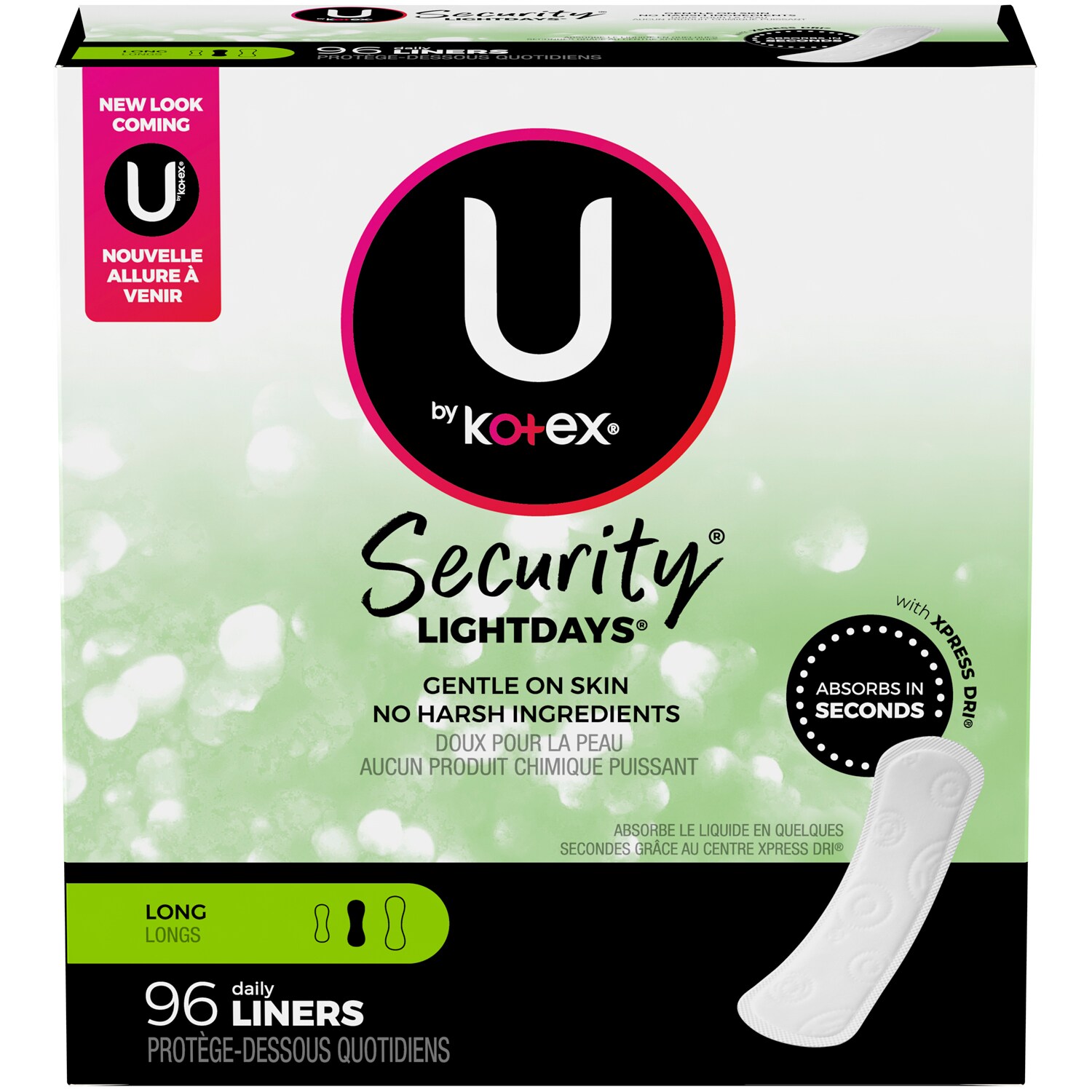 Kotex U by Kotex Security Lightdays Liners, Long 