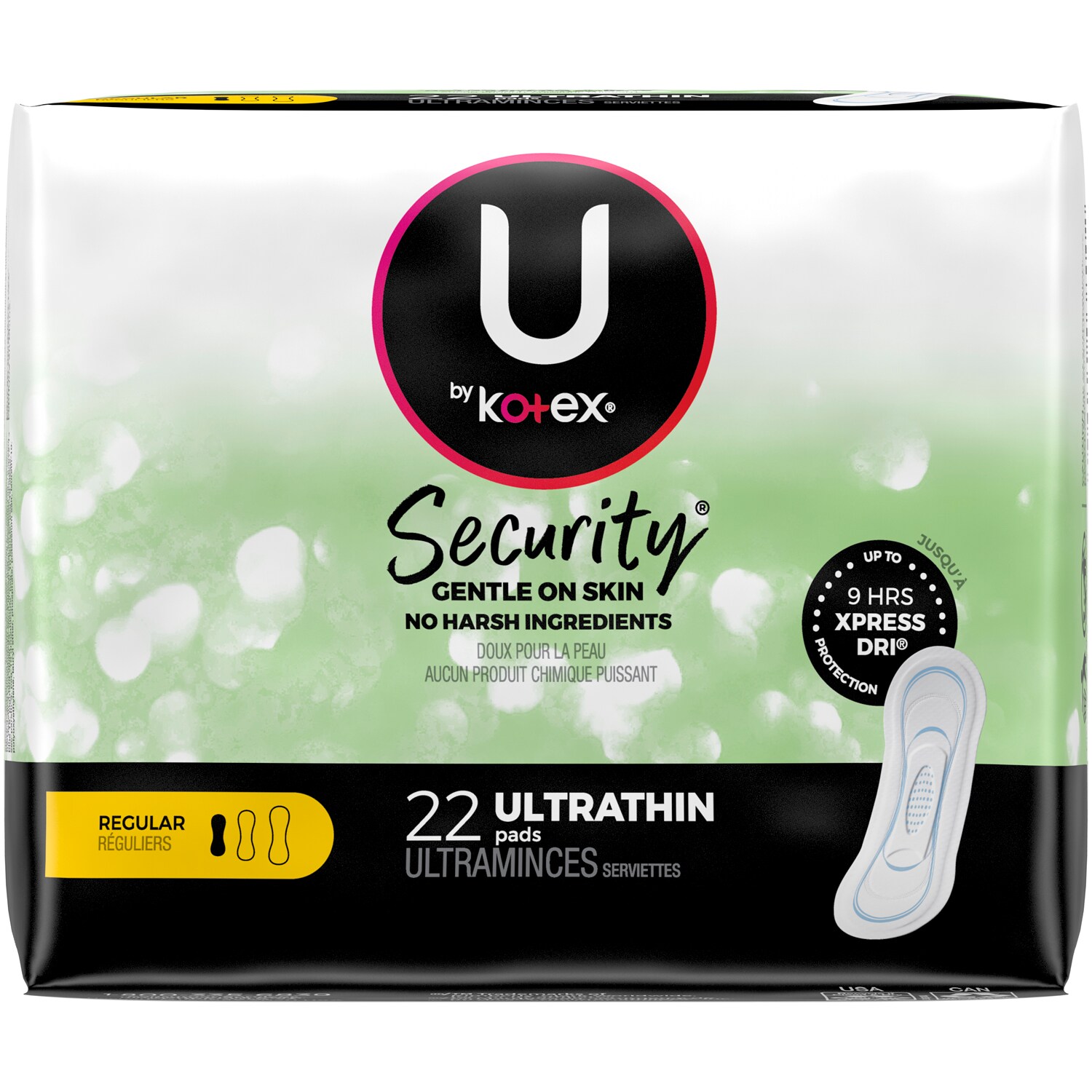 Kotex U by Kotex Security Gentle on Skin Ultra Thin Pads, Regular