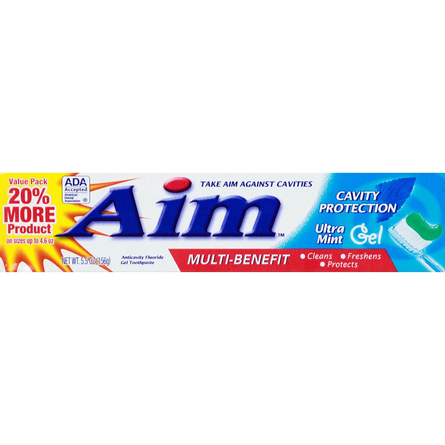 Aim Anticavity Fluoride Gel Toothpaste Value Pack, Ultra Mint