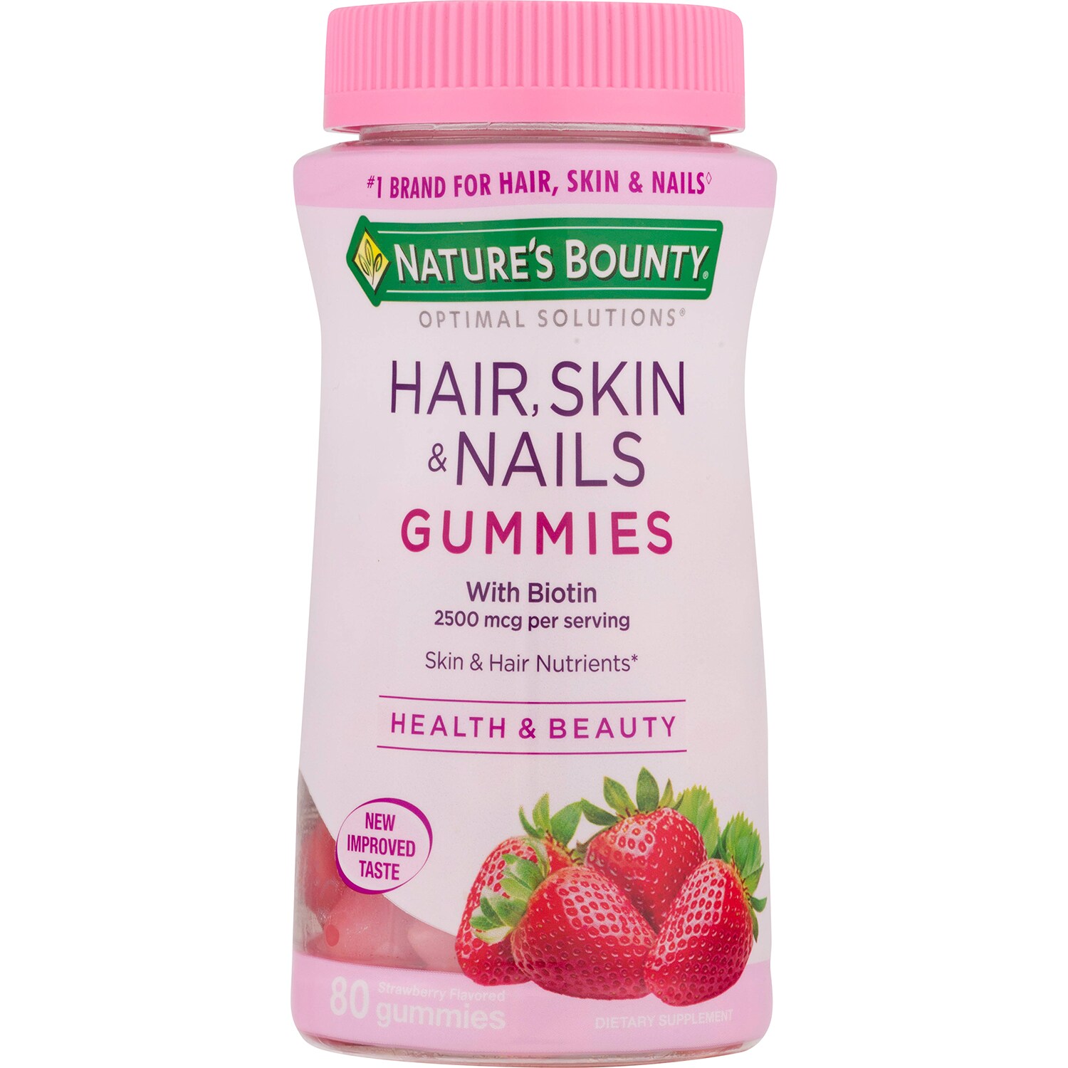 Nature's Bounty Hair, Skin & Nails Gummies, Strawberry