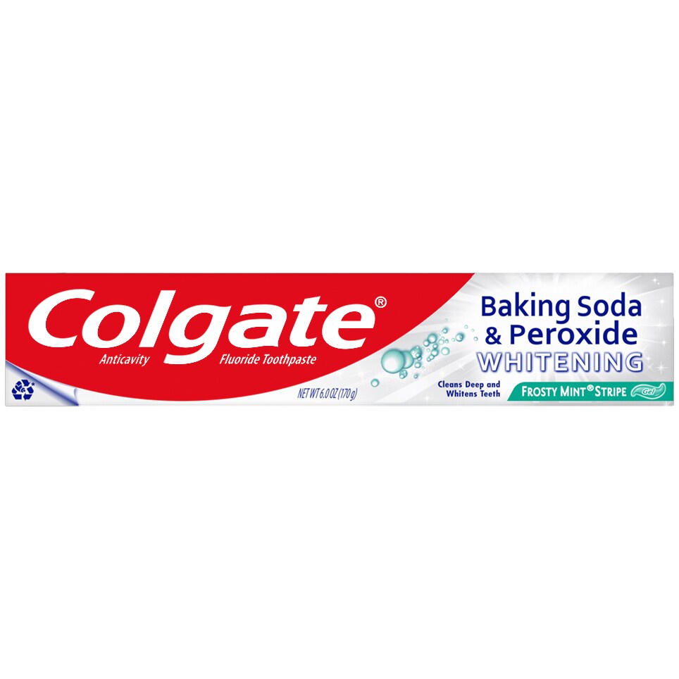 Colgate Baking Soda & Peroxide Whitening Toothpaste, Frosty Mint Stripe