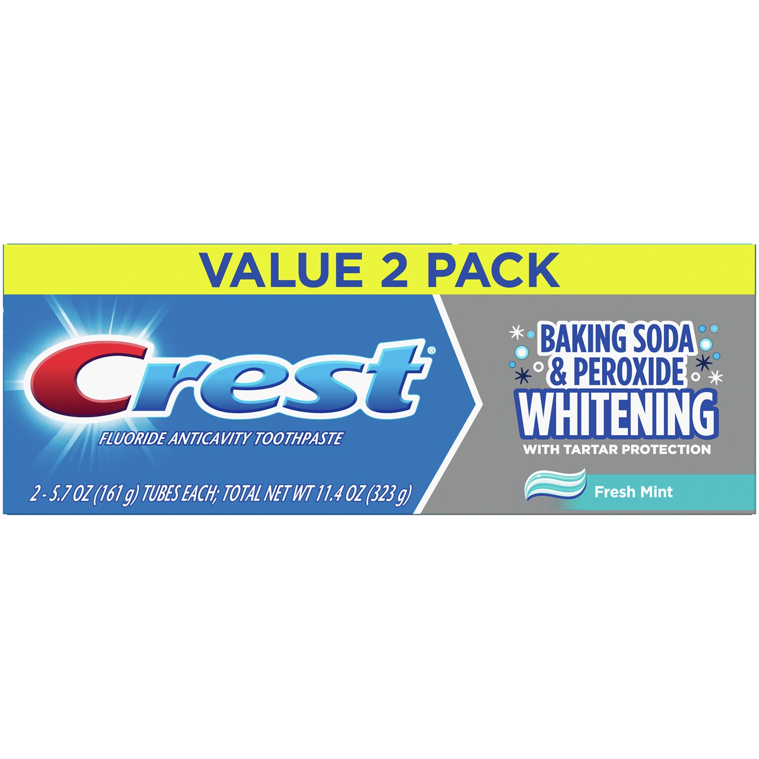 Crest Baking Soda & Peroxide Whitening Toothpaste Value Pack, Fresh Mint