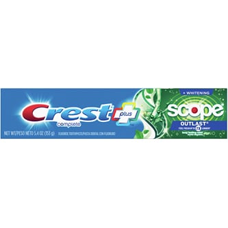 Crest Complete Plus Scope Outlast Toothpaste, Long Lasting Mint