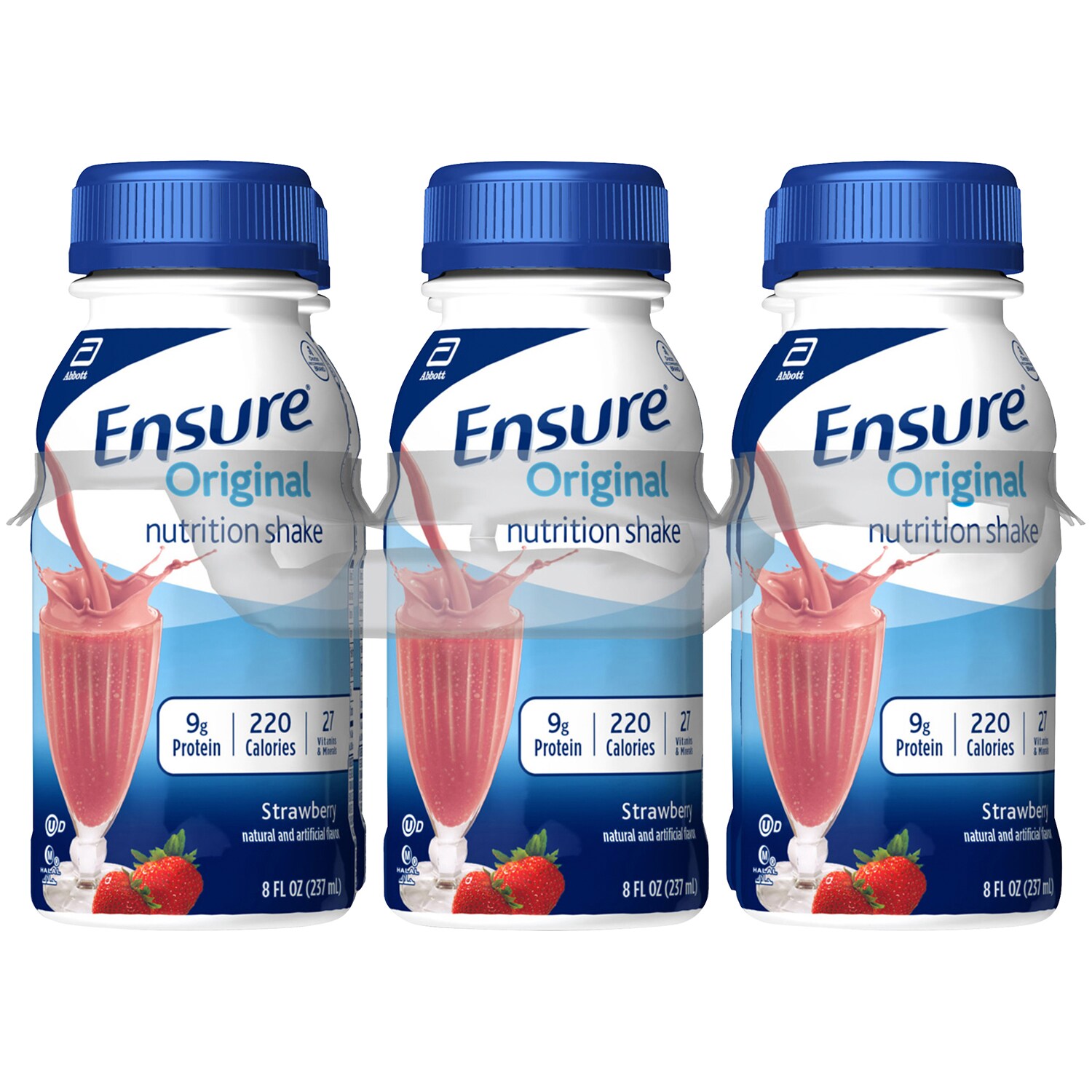 Ensure Original Nutrition Shake, Strawberry, Plastic Bottles
