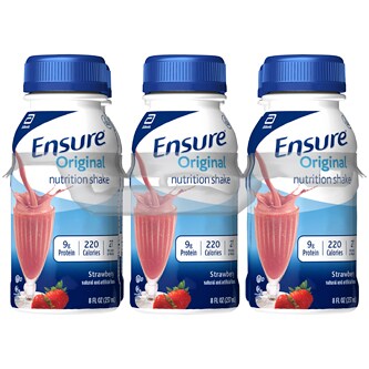 Ensure Original Nutrition Shake, Strawberry, Plastic Bottles