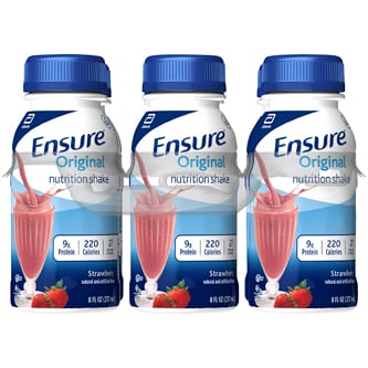 Ensure Original Nutrition Shake, Strawberry, Plastic Bottles