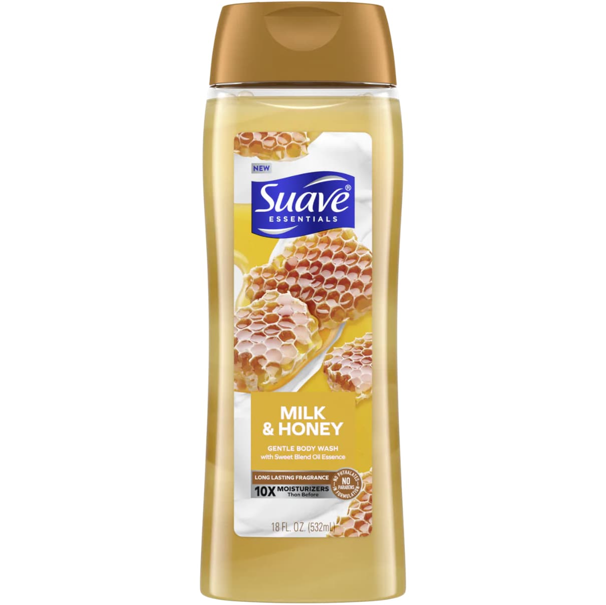 Suave Essentials Creamy Body Wash, Milk & Honey Splash