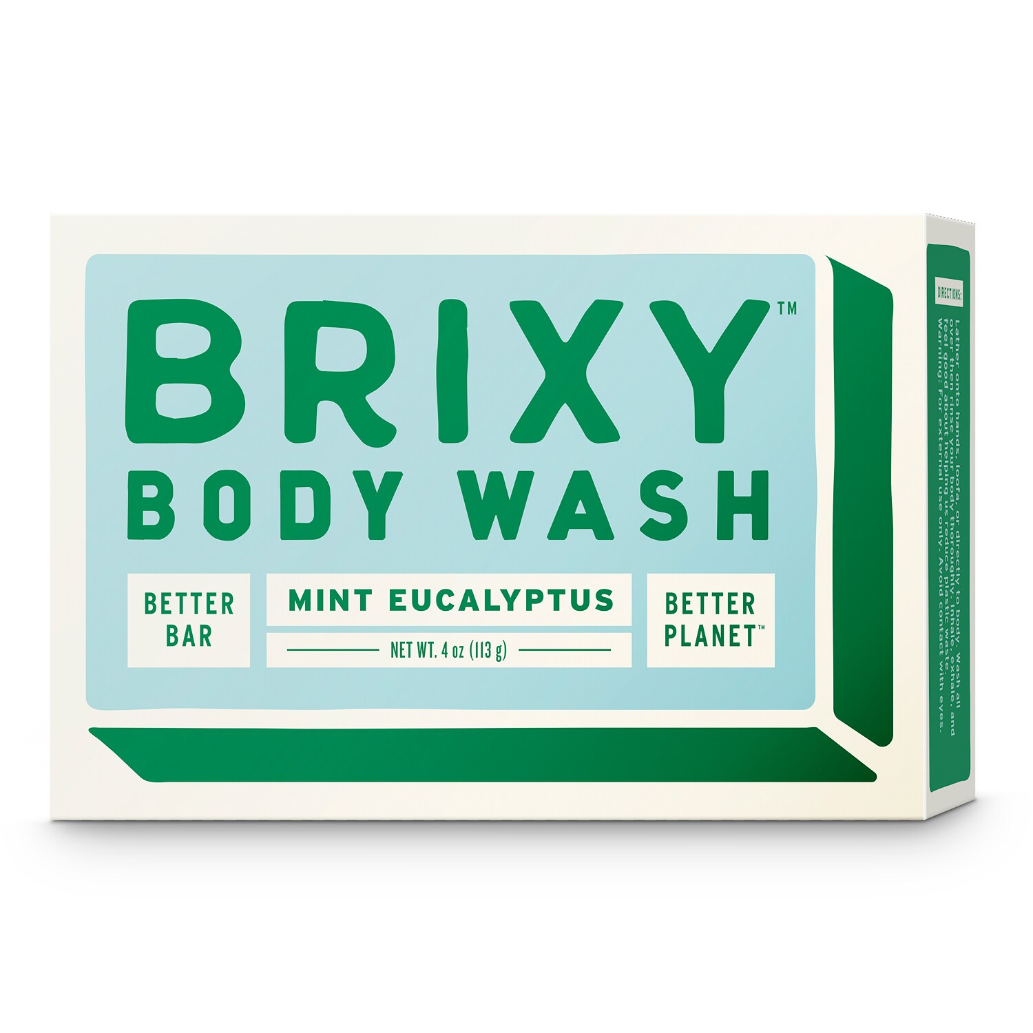 BRIXY Body Wash Bar, Mint Eucalyptus 