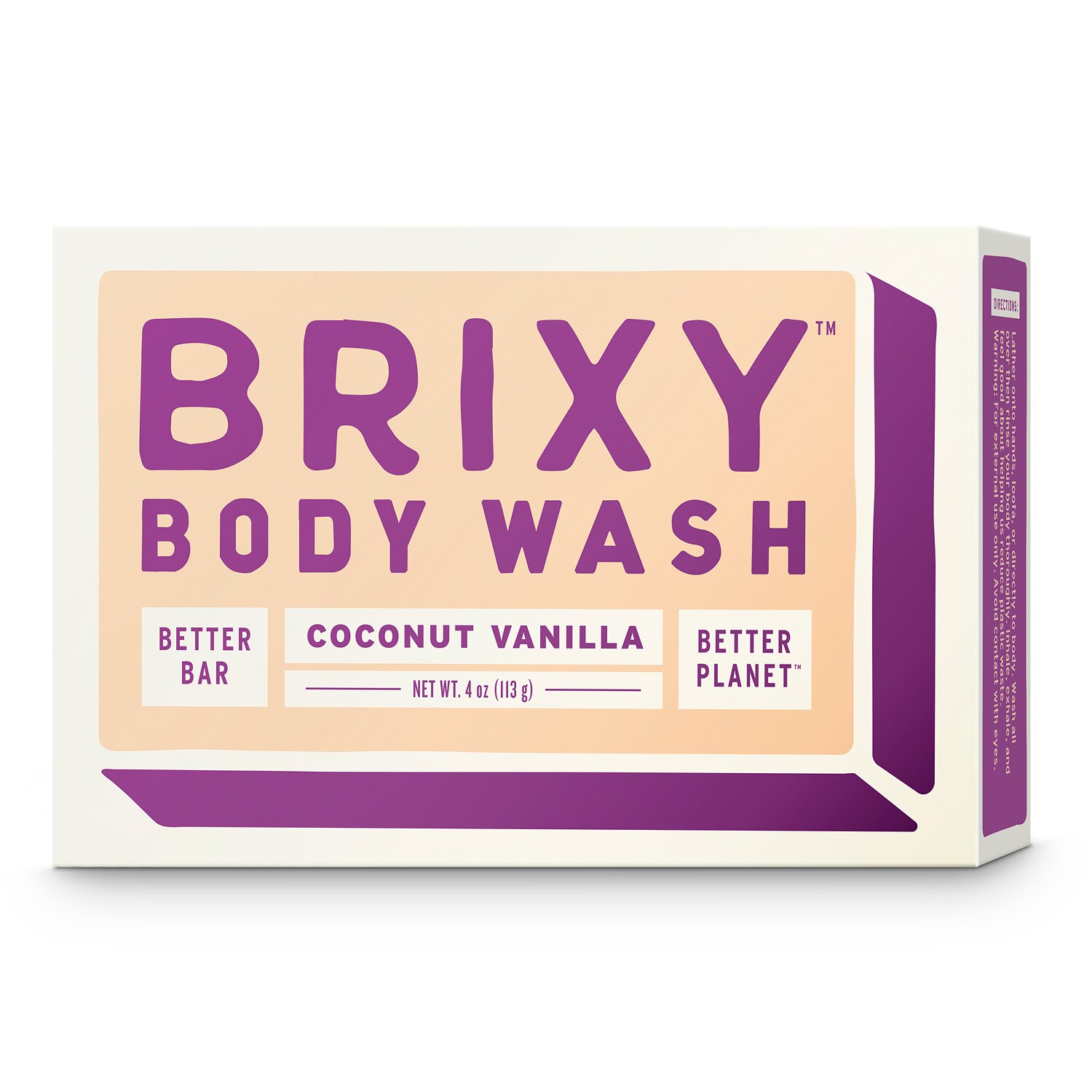 BRIXY Body Wash Bar, Coconut Vanilla