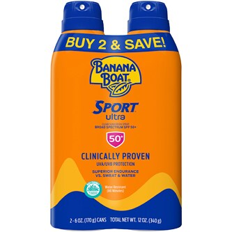 Banana Boat Ultra Sport Clear Sunscreen Spray, SPF 50