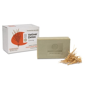 Pure Mitti Calming Face & Body Soap, Vetiver Detox