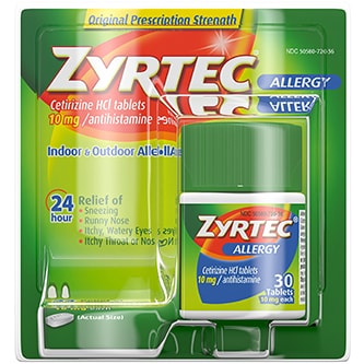 Zyrtec Allergy 24-Hour Antihistamine Tablets
