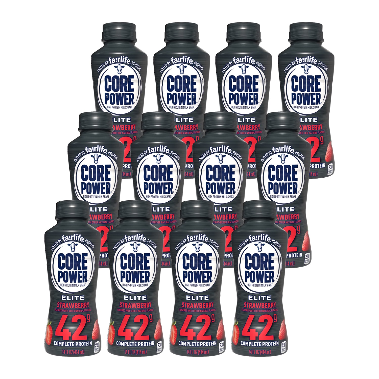 Core Power Elite High Protein Milk Shake, Strawberry, Plastic Bottle, Case