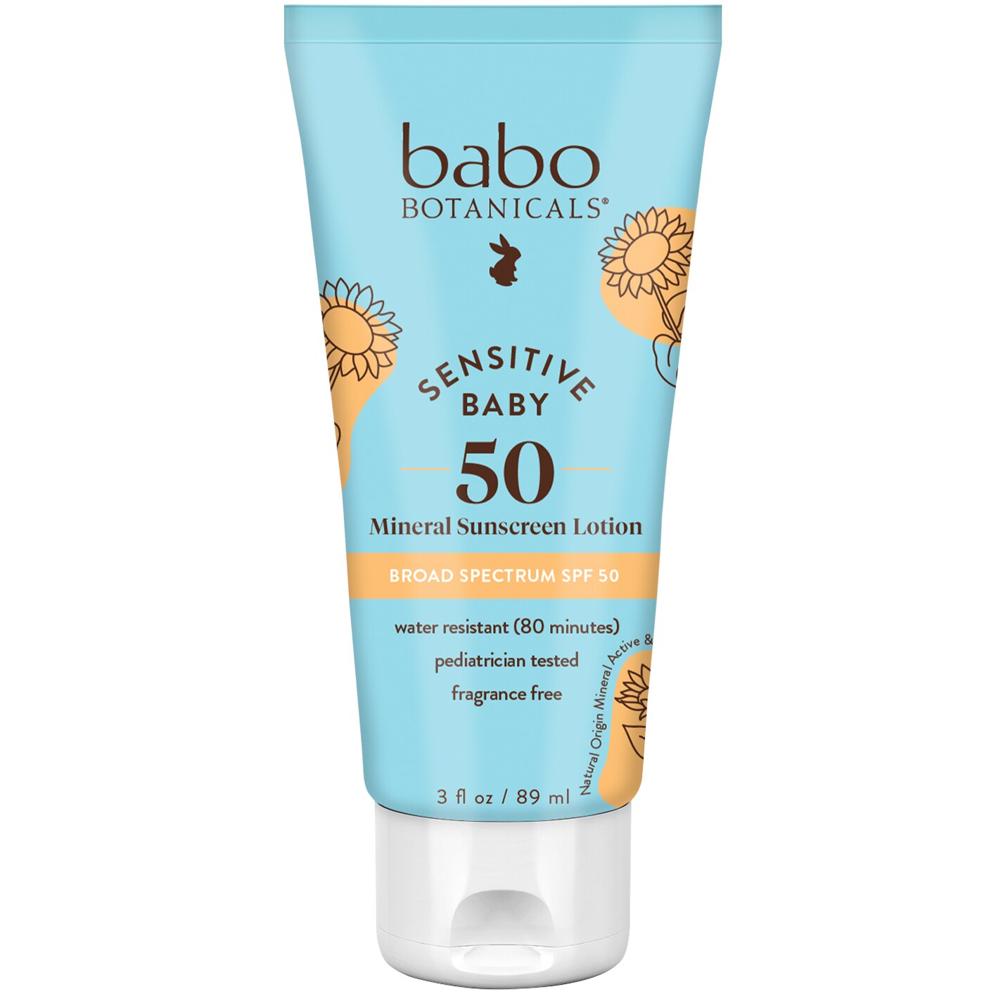 Babo Botanicals Sensitive Baby  Mineral Sunscreen Lotion, SPF 50