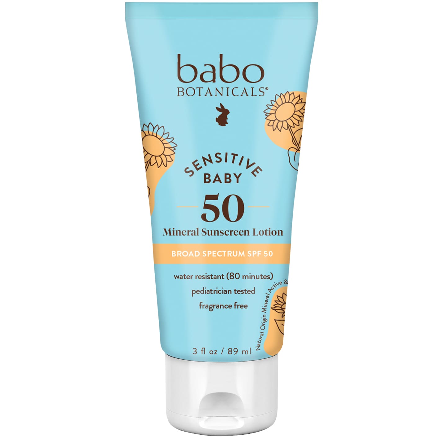Babo Botanicals Sensitive Baby  Mineral Sunscreen Lotion, SPF 50