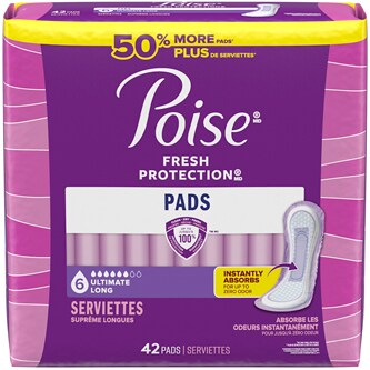 Poise Pads, Ultimate Absorbency, Long Length