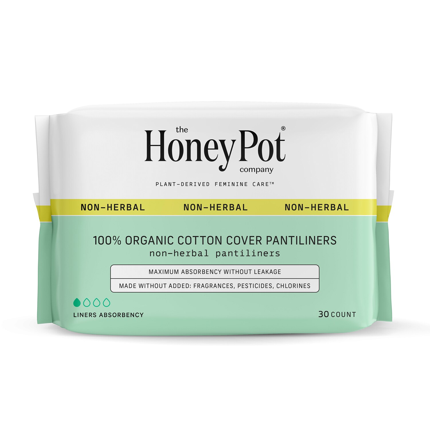 The Honey Pot Company 100% Organic Cotton Cover Non-Herbal Everyday Liners