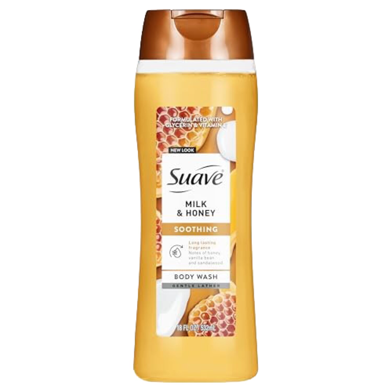 Suave Essentials Creamy Body Wash, Milk & Honey Splash