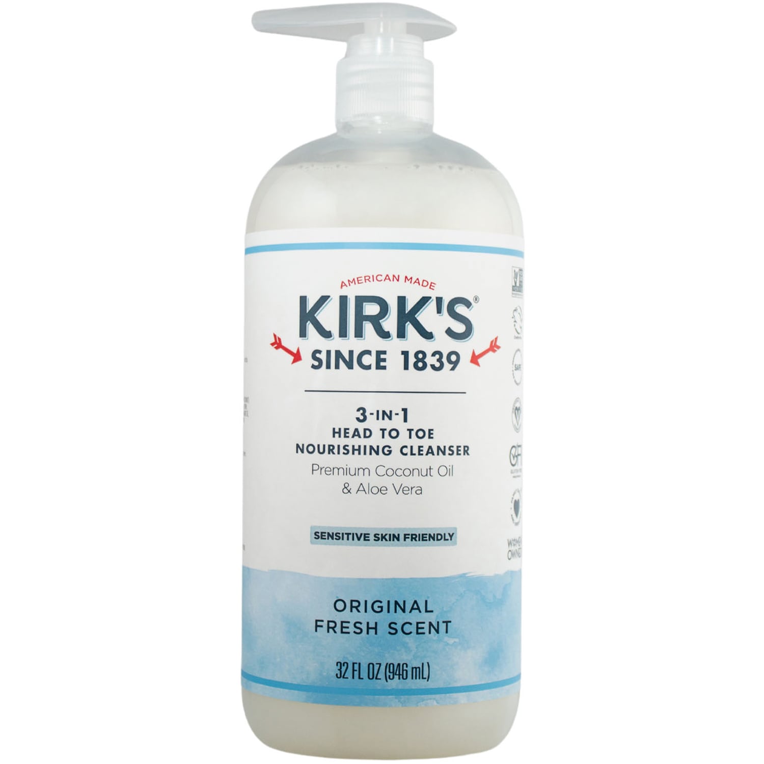 Kirk's 3 in 1 Head to Toe Nourishing Cleanser, Original Fresh Scent
