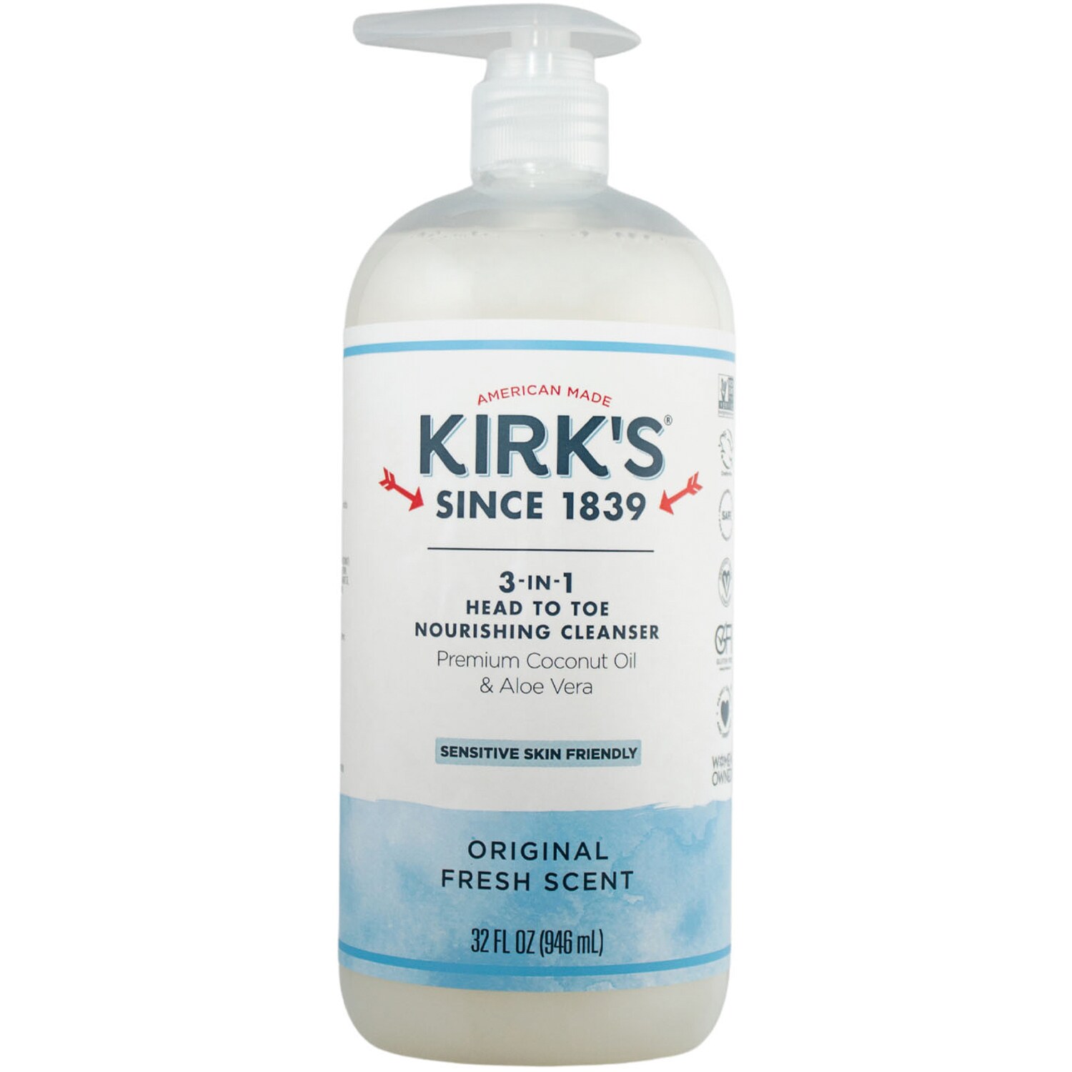 Kirk's 3 in 1 Head to Toe Nourishing Cleanser, Original Fresh Scent