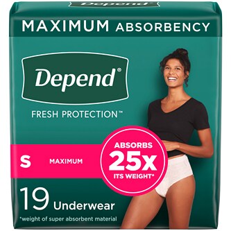Depend Underwear with Freh Protection for Women, Maximum Absorbency, Small