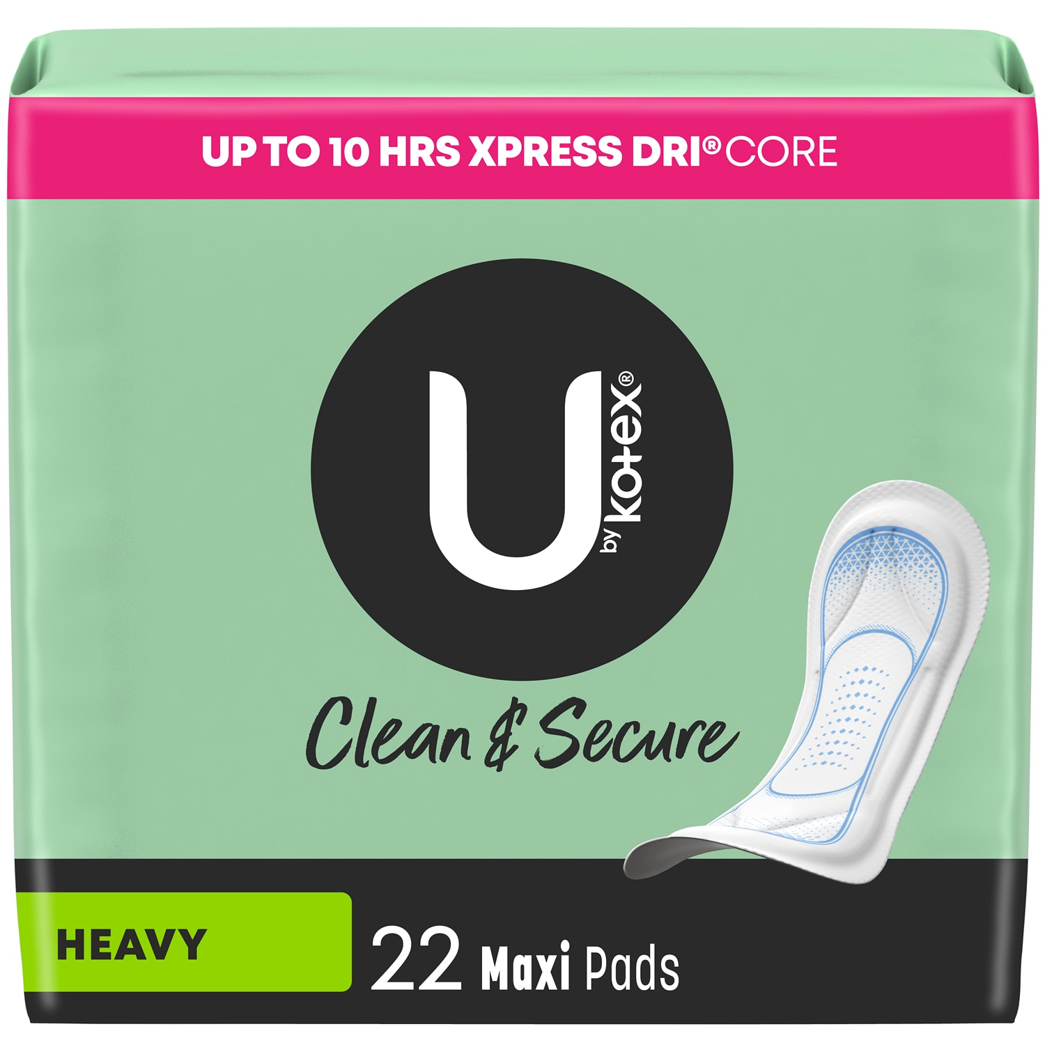 Kotex U by Kotex Clean & Secure Maxi Pads, Heavy