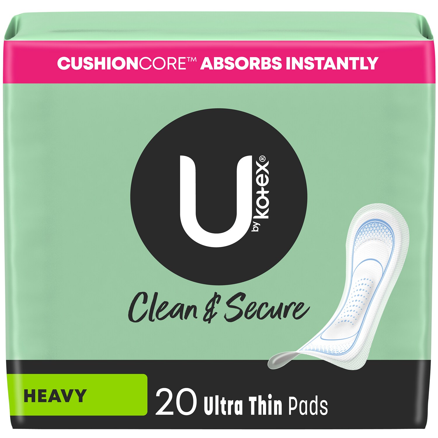 Kotex U by Kotex Clean & Secure Ultra Thin Maxi Pads, Heavy