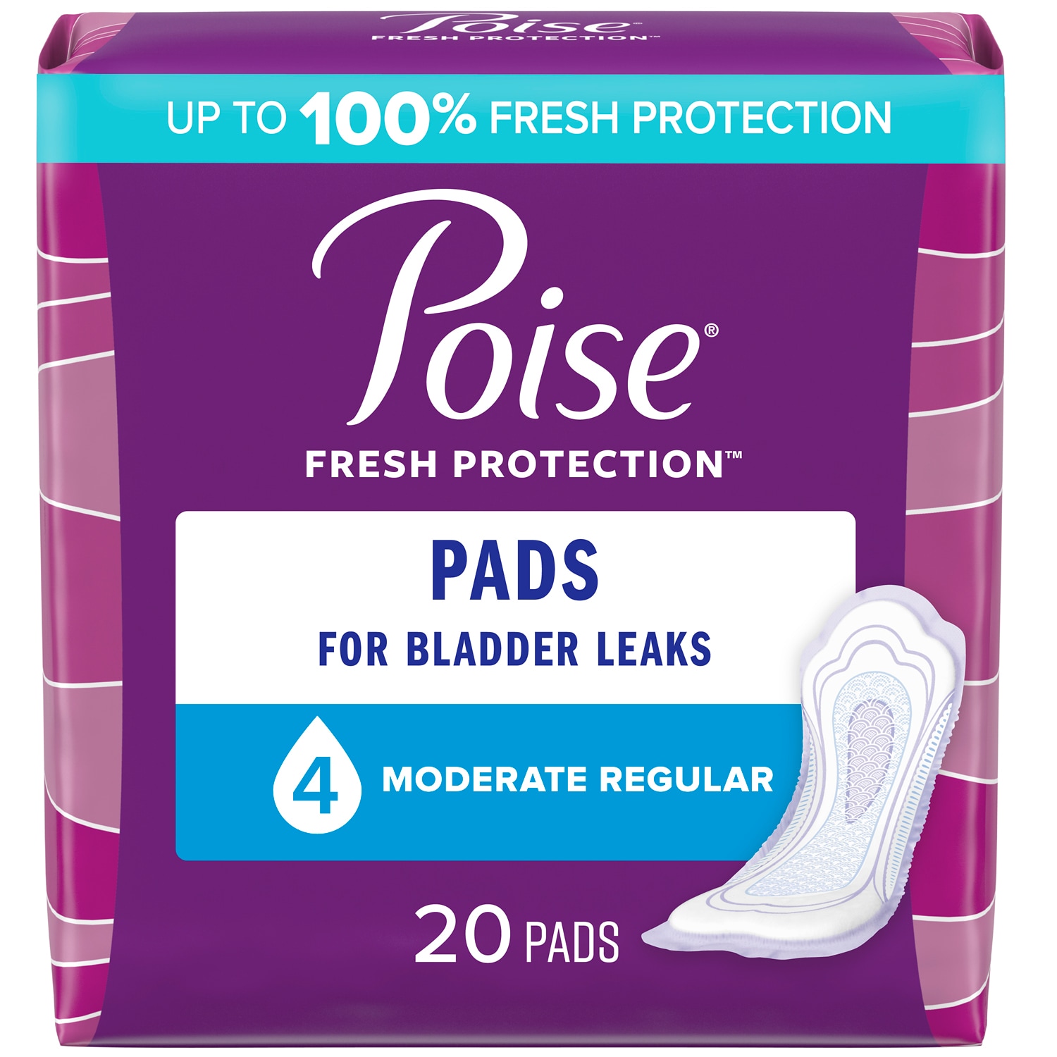 Poise Pads, Moderate Absorbency, Regular