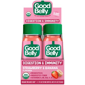 GoodBelly Probiotics Organic Wellness Shot, Strawberry & Banana