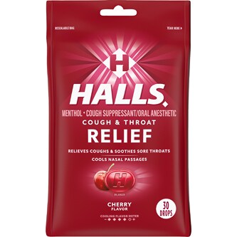 Halls Cough & Throat Relief Drops, Cherry